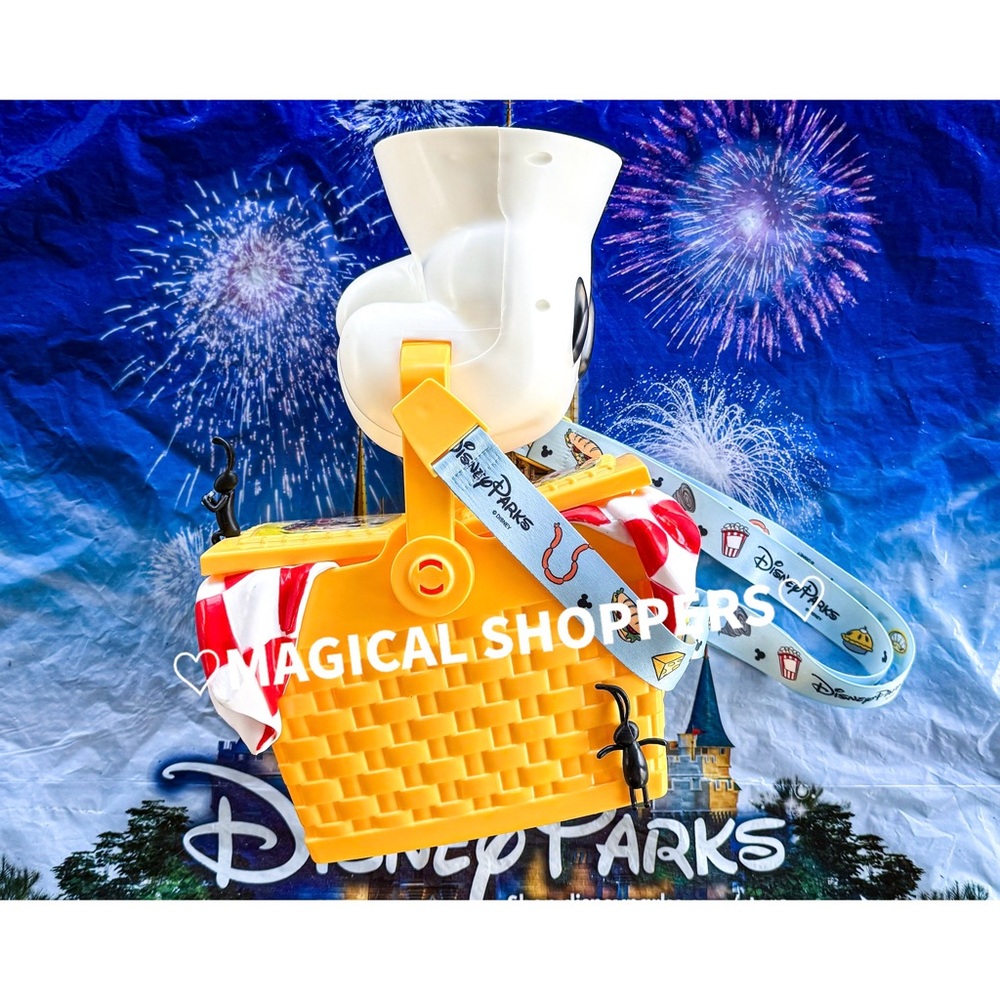 Disney Parks Mickey & Minnie's Runaway Railway Picnic Basket Popcorn Bucket